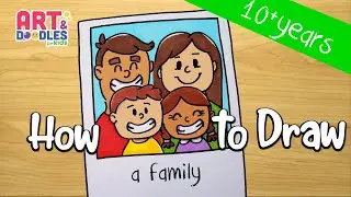 How to draw family picture - step by step - easy