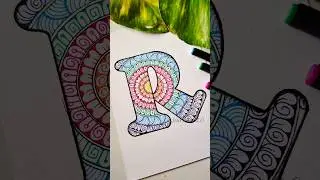 Alphabet R mandala art 🌹✨✨ #mandalaartforbeginners #alphabet #shortsvideo #art #drawing #trending
