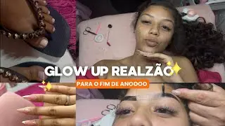 GLOW UP•para o fim de ano💕✨// extensão de cílios,sobrancelha,unha de gel,unha do pé e finalização!