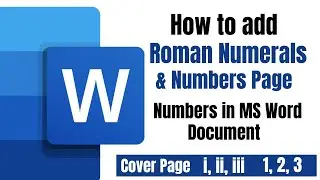 Project Formatting: Page number in Word using  Roman Numerals and Numbers
