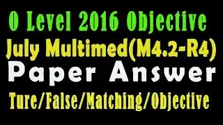 O Level Doeacc/Nielit O Level 2016 July(Multimedia M4.2) Solve  Paper In Hindi (Objection Type)