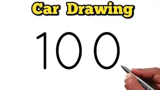 🚗 Amazing Car Drawing from Number 100 | Easy Number Art Idea | Car drawing easy