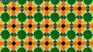 Woolen sunflower doormat design-how to make sitting mat design-stitch ason,rugs,tablemat
