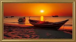 Framed TV Art, Sunset Beach 4K. #pictureArt FramedArtTV