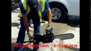Stanley DS11 Hydraulic Chain Saw Cutting Concrete Slab