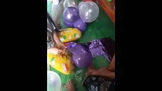 Balloon Blowing for Trisha's 7th Birthday