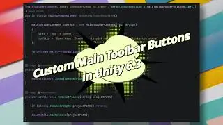 Main Toolbar Button Integration with Unity 6.3