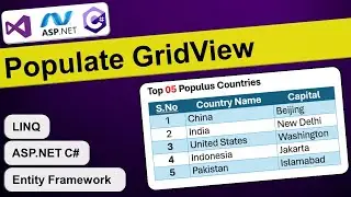 Populate GridView Control from Database using Entity Framework in ASP.NET Project