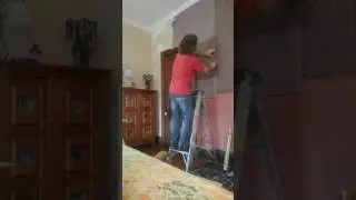 Fabric wall covering Gothic Home..Liquid Starch.