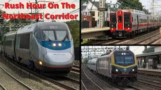Rush Hour On The Northeast Corridor | Metro North & Amtrak Trains At Milford Station | 8/5/2022