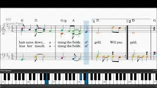 Fields Of Gold by Sting - Easy piano tutorials with sheetmusic