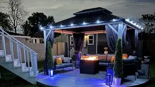 CREATING A BLISSFUL BACKYARD /XMCOSY STRING LIGHTS AND FRONT PORCH WALL-MOUNTED LIGHTs