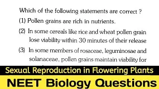 Sexual Reproduction In Flowering Plants mcq for Neet | #neet
