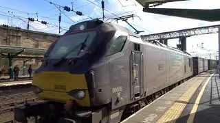The Class 88 &lsquo;EuroLight&rsquo; DRS No.88006 'Juno' with Rail Containers was passed through at Carlisle.