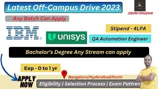 QA Automation Engineer | IBM & Unisys | 4LPA😍✔️  @jobswithshubham #qajobs #ibm