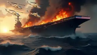 Today!! A giant US aircraft carrier was attacked by Iranian helicopters in the Persian Gulf.
