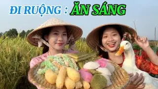 Buổi Sáng Bình Yên  Đi Ruộng & Ăn Sáng Với Những Món Bánh Quê Hương #youtube  #vlog #duck #cute 