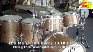 rbh Monarch Cherry Drum Set 20x16, 10x7.5, 12x8, 14x14, 16x16 - The Drum Shop North Shore