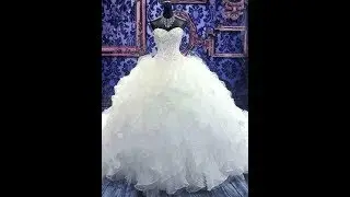 Ball Gown Sleeveless Sweetheart Beading Sequin Organza Wedding Dresses - Hebeos