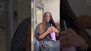 Middle part sew in 💕 #partialsewin #sewinwithleaveout #polishedbytesia