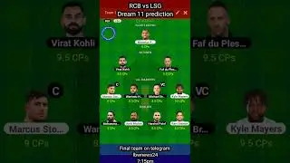 RCB vs LSG Dream 11 team Prediction, Lucknow vs banglore team Prediction #ipl2023 #viral #dream11