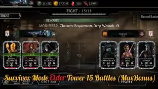 faction war , survivor mode elder tower 15 battles + test talent and equipment kards : mkmobileX
