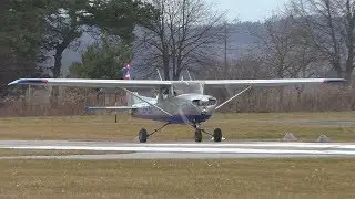 PILOT NORBERT HOFER Cessna 150 takeoff at Airfield Punitz | Silvester Fly-In 2017