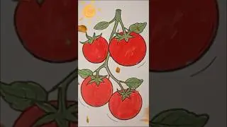 Ripe tomatoes!🍅🎨Let's paint our favorite vegetable! #art #tomatoes #coloring #shorst