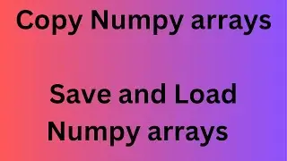 Copy, save, load Numpy Arrays : Essential Numpy
