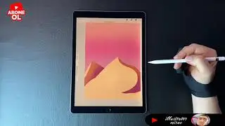 Basit Dijital Manzara Çizimi - İpad Pro, İllustrasyon With İpad Pro