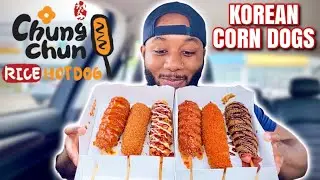 TRYING POPULAR KOREAN CHEESY CORN DOGS FOR THE FIRST TIME | MUKBANG