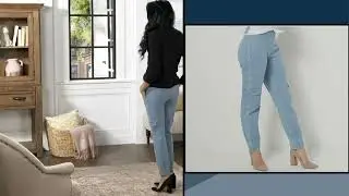 Women with Control Prime Stretch Denim Cargo Pants w/ Cuff on QVC