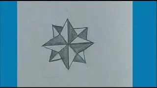 Nautical 8 points Star drawing & shading/easy method star drawing /step by step star drawing