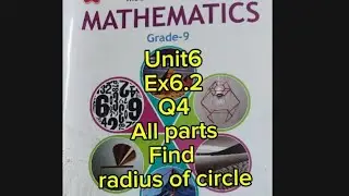 @nrnaslam6419.New Book Class9th Maths NBF UNIT6 Trigonometry Ex6.2 Q4 Find radius of circle