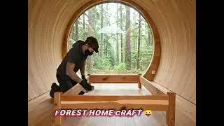 Building a house in the forest (ASMR) - This man built a mini house inside a tree trunk by himself
