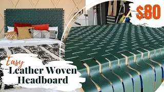 Easy $80 DIY Leather Woven Headboard | Handmade Haven