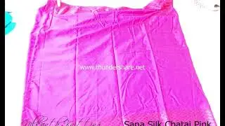 2019 New Fashion Plain Sana Silk Chatai Pink for Women Saree with Chex Border