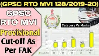 GPSC RTO MVI Category Wise Provisional Cut-off I  GPSC MVI Cut-off as Per FAK (Advt. N128/2019-20)