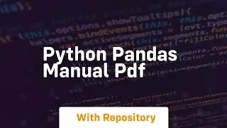 python pandas manual pdf