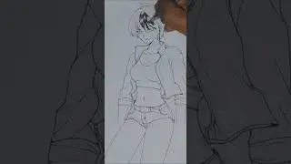Drawing female short hair, using pen and spidol marker..#shorthair#drawingart 