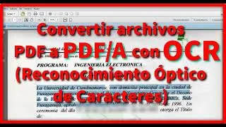 Convertir PDF a PDF A OCR Reconocimiento Optico de Caracteres, reconocimiento de texto en PDF SIMO
