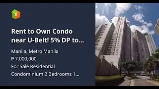 Rent to Own Condo near U-Belt! 5% DP to moved-in!