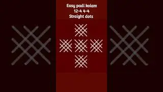 Easy padi kolam 12*4  4*4 straight dots| Friday kolam| simple kolam #kolam #kolamdesigns #rangoli
