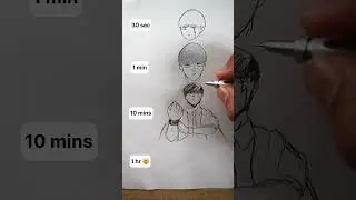 How to Draw Mash Burnedead in 30sec, 1min, 1hr #shorts