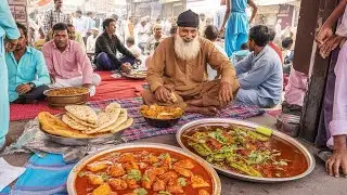 62 Years Old Man Selling Haleem & Anda Chanay in Roadside | Anda Chanay Recipe | Street Food