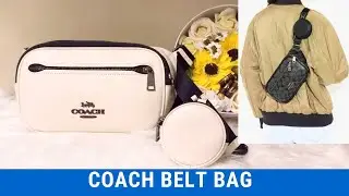 COACH ELIAS BELT BAG CROSSBODY SLING PACK BAG with Round Coin Case MENS WOMEN UNISEX BAG #coach