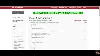 2. NPTEL - Social Networks Week-1 Assignment-1, Week-2 Assignment-2