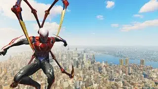 Spider-Man PS4 - Spider-Man 2099 White Suit with Iron Arms Combat & Free Roam Gameplay