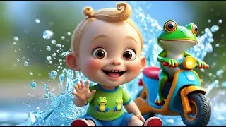 Frog Rides Scooter Splash Splash | Fun Kids Song | Playful Adventure Rhyme