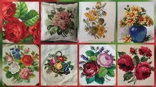 Top 100+ Amazing and Elegant Floral Cross stitch patterns || Charsuti Kerhai Ideas For Everything||